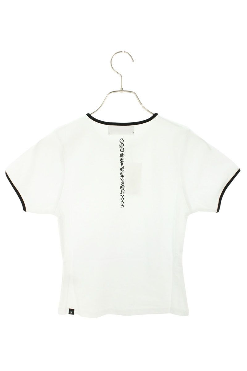 ゴッドセレクショントリプルエックス  GXL-S25-CS-05 バイカラーロゴプリントTシャツ レディース FREE GOD SELECTION XXX - ゴッドセレクショントリプルエックス GXL-S25-CS