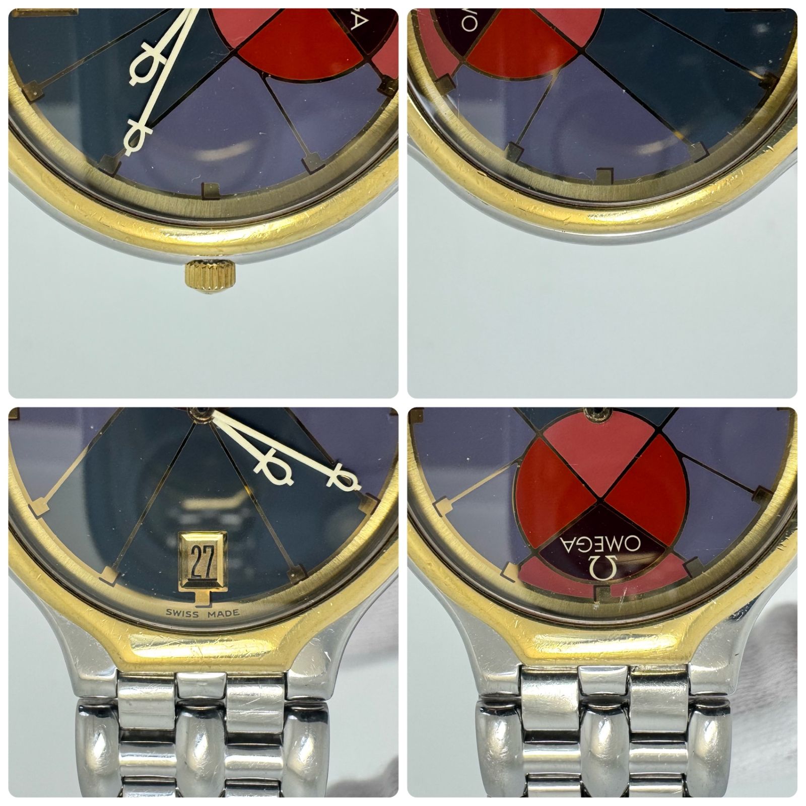 電池交換済み】腕時計 メンズ オメガ OMEGA デビル シンボル YGベゼル