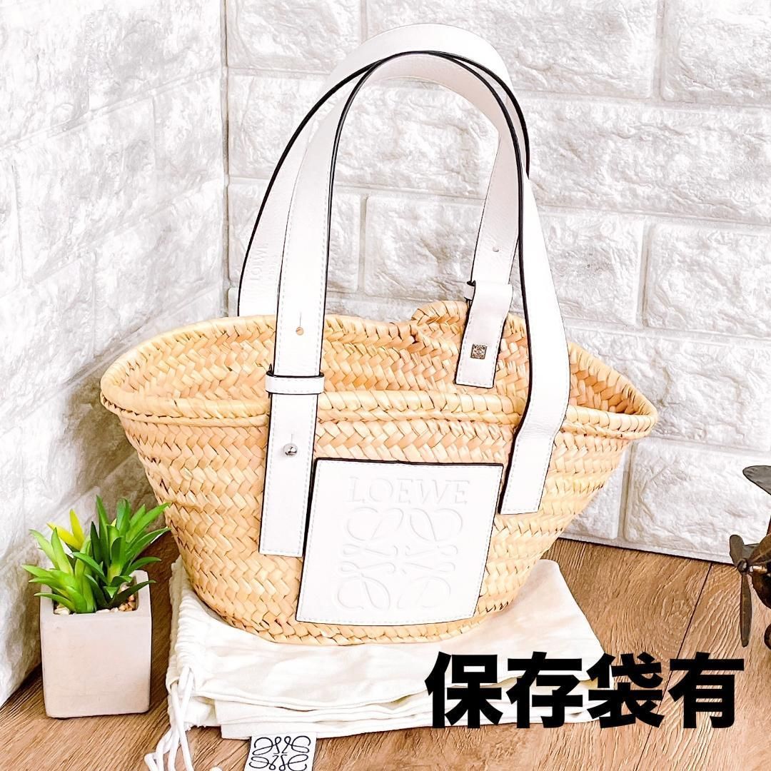 ロエベ LOEWE バスケットバッグ スモール 白 かごバッグ ロエベ バスケットバッグ スモール ホワイト 【公式通販】