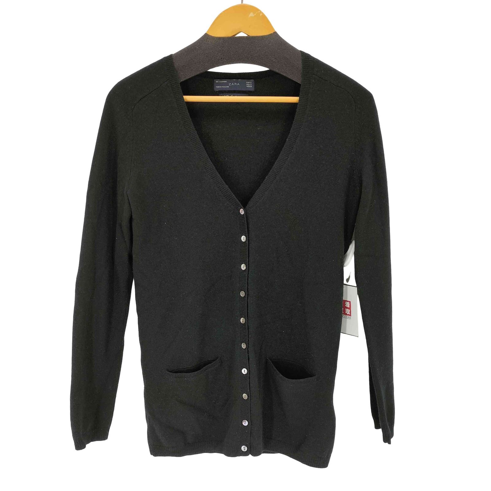 ザラ ZARA カシミヤ100%ニットカーディガン レディース import：S
