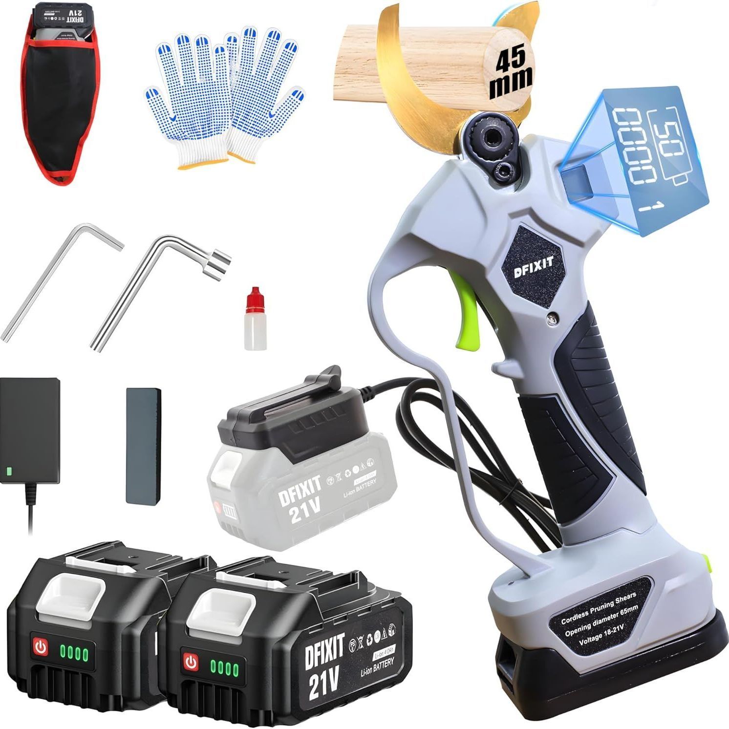 <MP> DFIXIT 45mm切断径 電動剪定バサミ 充電式剪定ばさみ B-45mm切断径