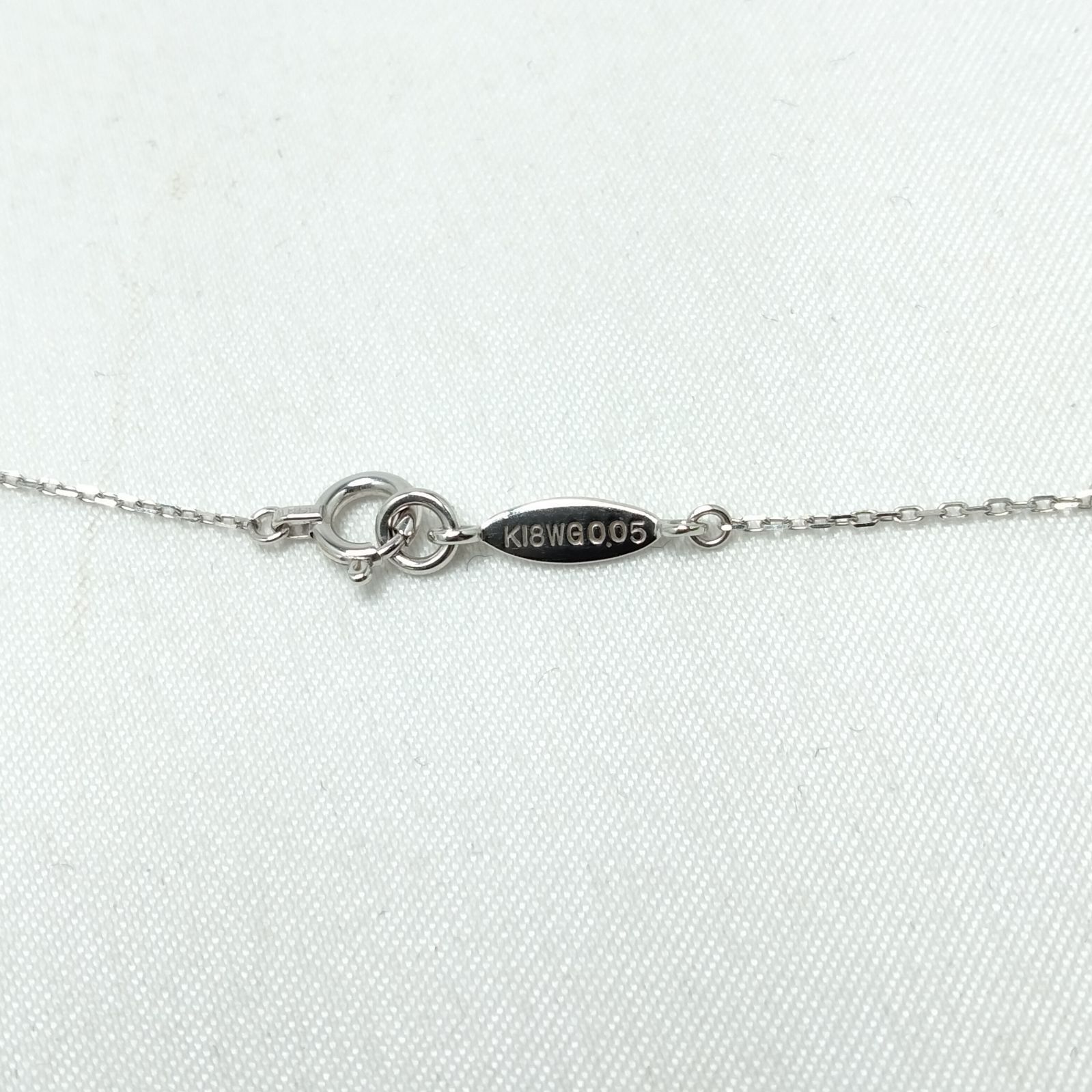 ✨️AHKAH✨️ アーカー K18WG ハートダイヤネックレス 0.05ct 総重量 