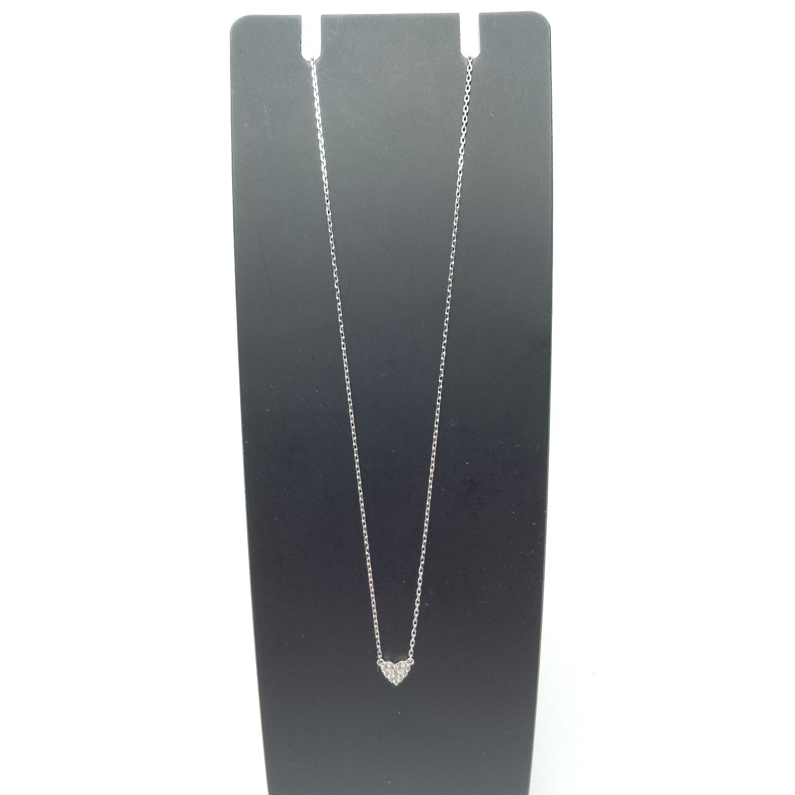 ✨️AHKAH✨️ アーカー K18WG ハートダイヤネックレス 0.05ct 総重量 