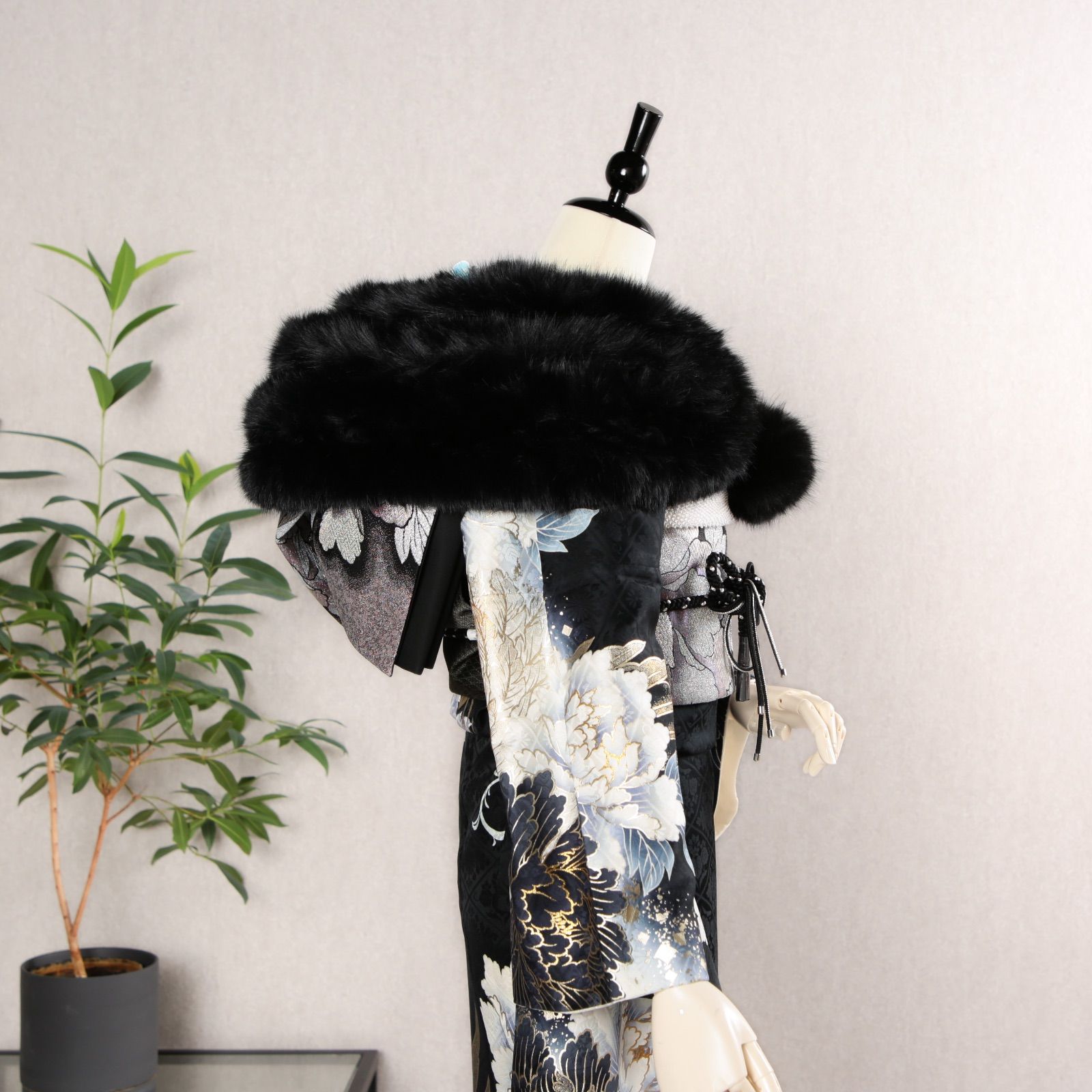 ショール 新品・未使用品【ブラック】成人式 振袖 着物 結婚式 