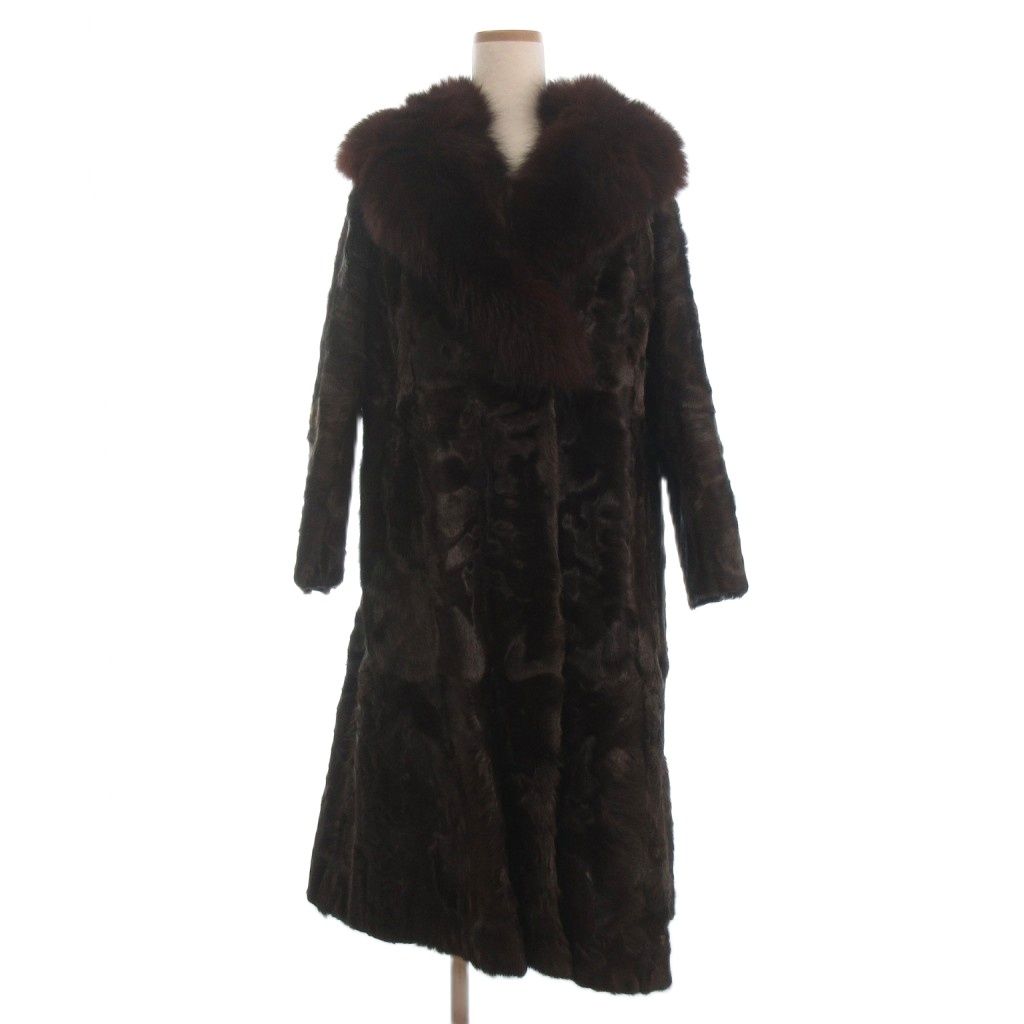 極美品▽MINK ミンク 本毛皮コート ダークブラウン(ブラックに近い) 毛質