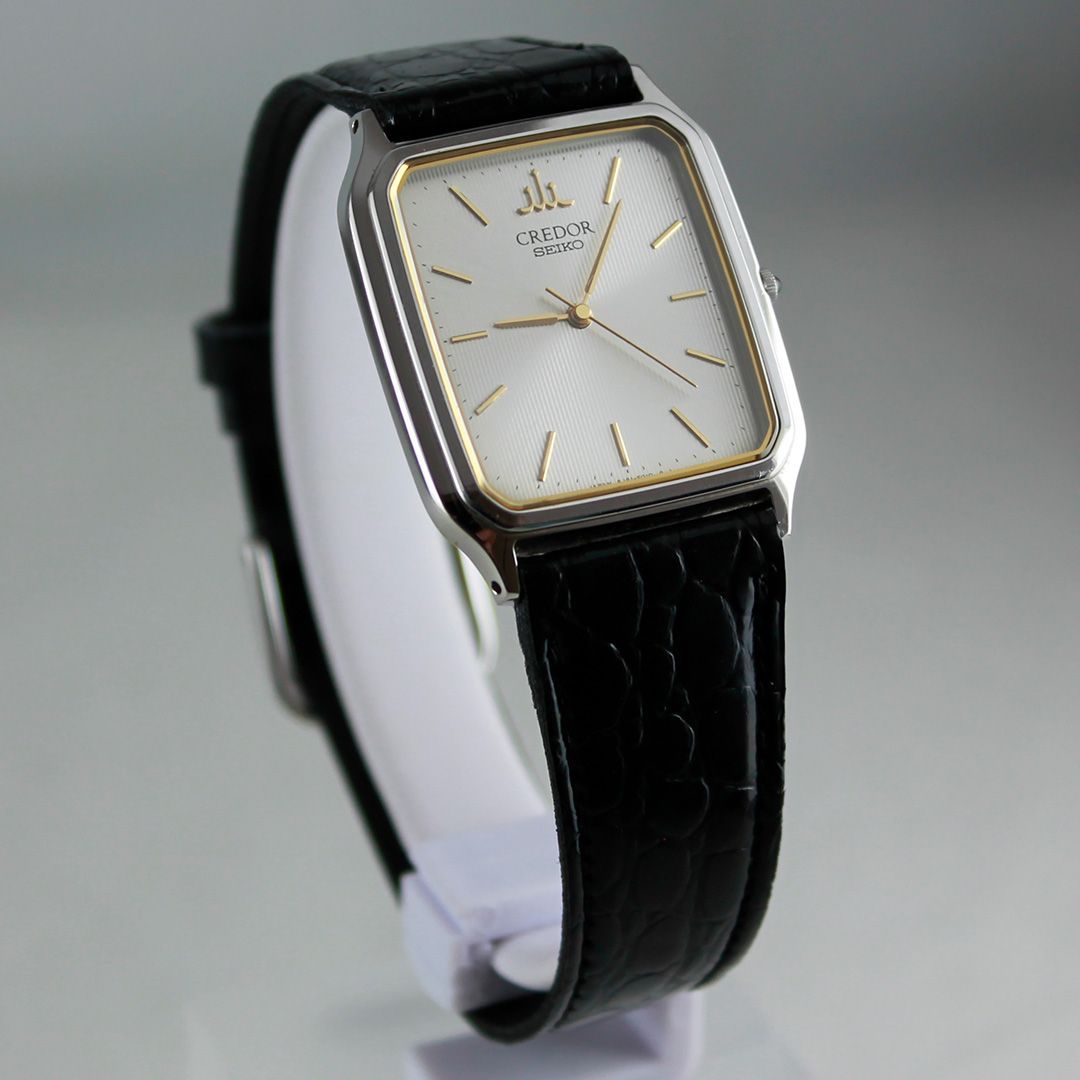 TTS48 SEIKO CREDOR 8J81-5020 スクエア シルバー文字盤 クォーツ 薄型