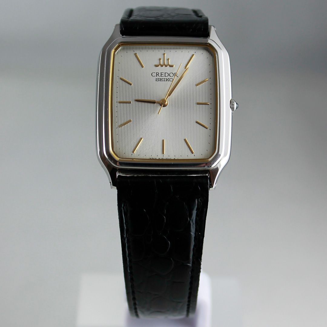 TTS48 SEIKO CREDOR 8J81-5020 スクエア シルバー文字盤 クォーツ 薄型