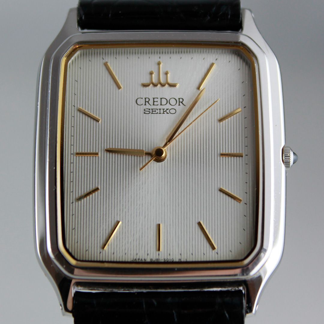 TTS48 SEIKO CREDOR 8J81-5020 スクエア シルバー文字盤 クォーツ 薄型