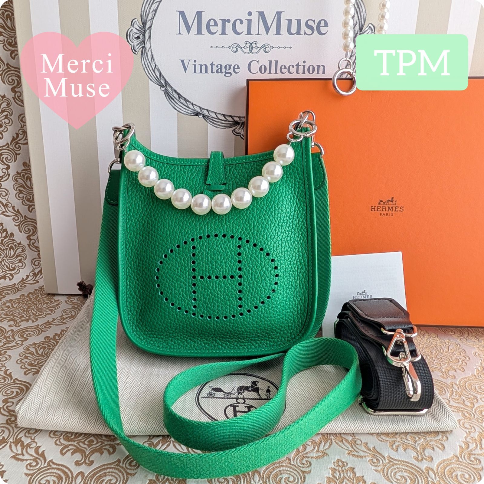 ❤お得なお品❤エヴリンTPM バンブーｘシルバー金具 エルメス Ｗ刻印 MerciMuse メルシーミューズ