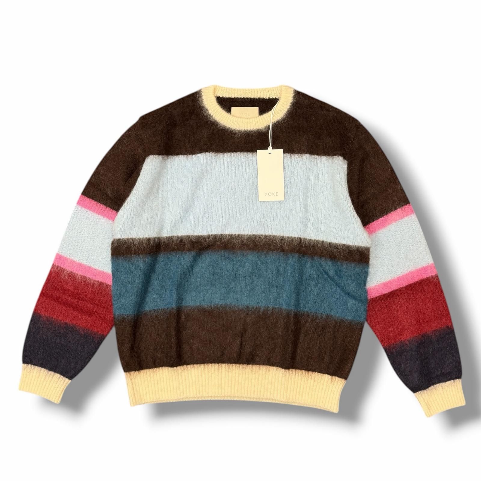 参考上代57200円 未使用 YOKE 24AW MOHAIR BORDER SWEATER - KEITA MARUYAMA 30TH ANNIV. EXCLUSIVE モヘヤニット ボーダーセーター ケイタマルヤマ 30周年 コラボ ヨーク YK24FW0885S マルチカラー 1 （11402M） 参考上代57200円 未使用 YOKE 24AW MOHAIR BORDER SWEATER - KEITA