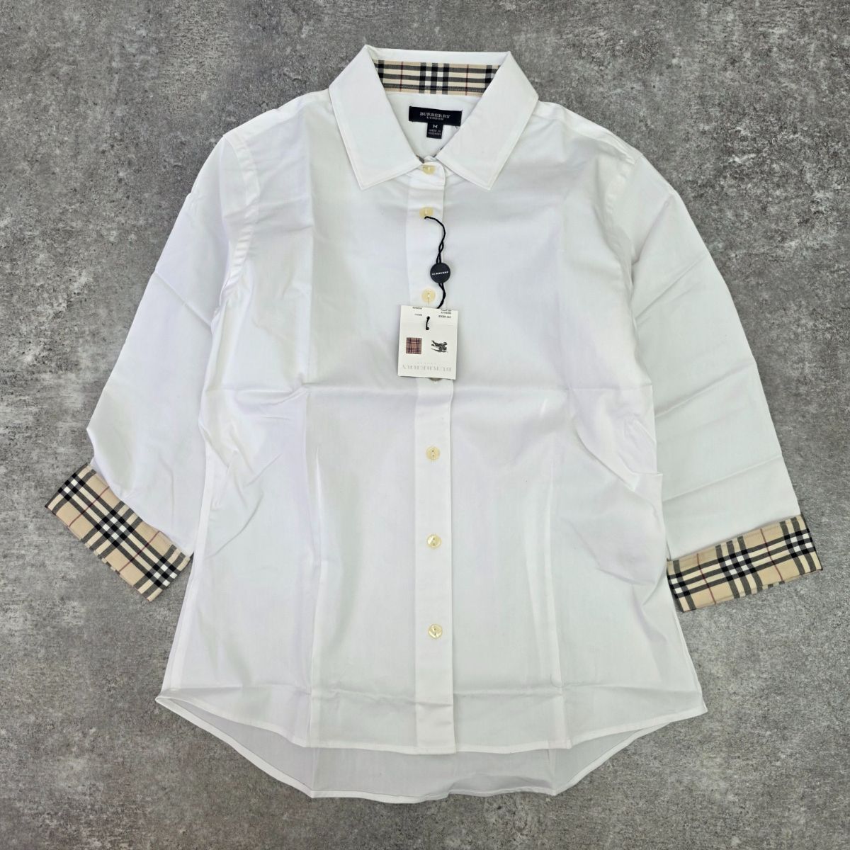 BURBERRY バーバリー ノバチェック 7分袖 コットンシャツ カッター 