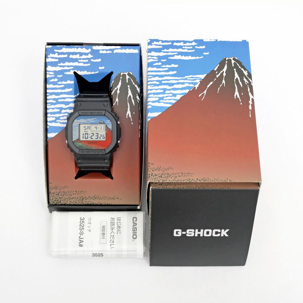 名東】カシオ G-SHOCK 葛飾北斎浮世絵モデル 凱風快晴 富嶽三十六景 赤