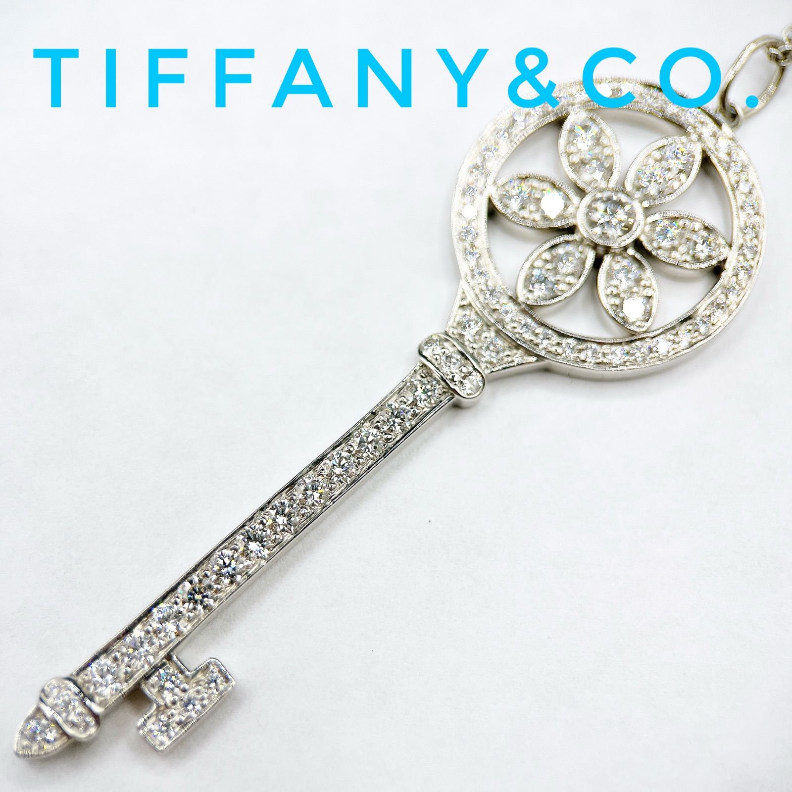 美品?Tiffany＆Co. デイジーキー ダイヤモンド プラチナ ネックレス 