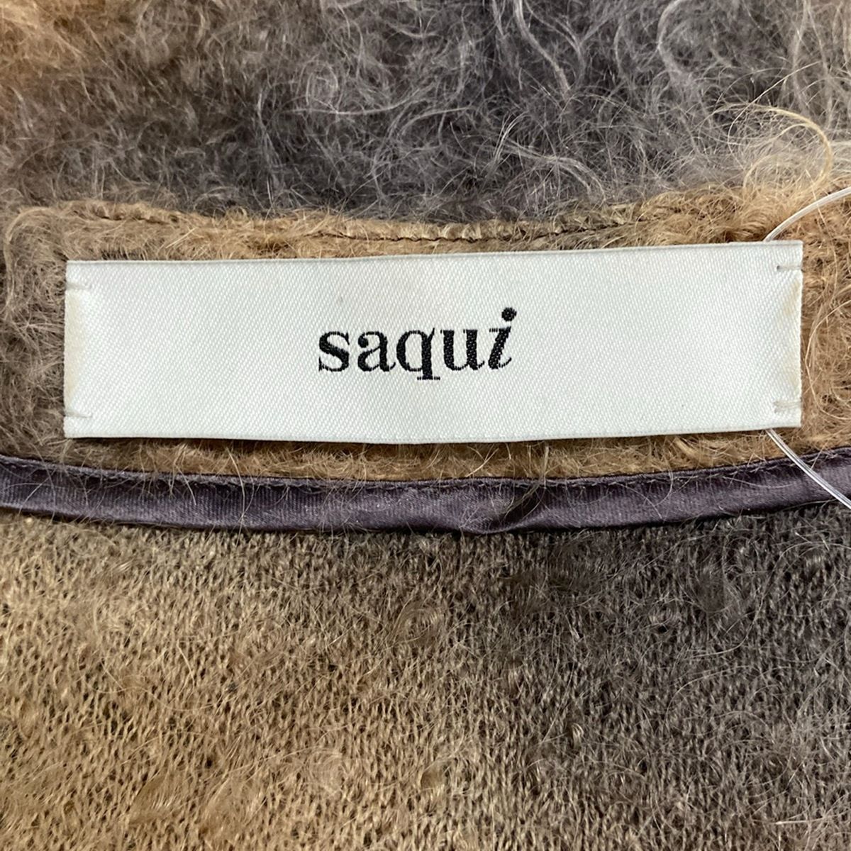 saqui(サキ) 長袖セーター サイズ38 M レディース美品  - ライトブラウン×グレー×マルチ Vネック saqui(サキ) 長袖セーター サイズ38 M レディース美品 - ライト