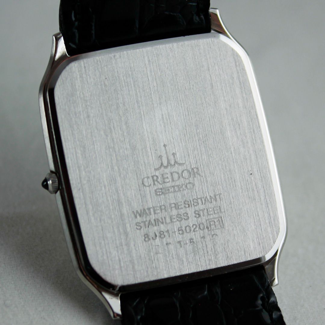 セイコー 稼働 クレドール SS QZ シルバー文字盤 4J81-5020 TTS48 SEIKO CREDOR 8J81-5020 スクエア シルバー文字盤 クォーツ 薄型