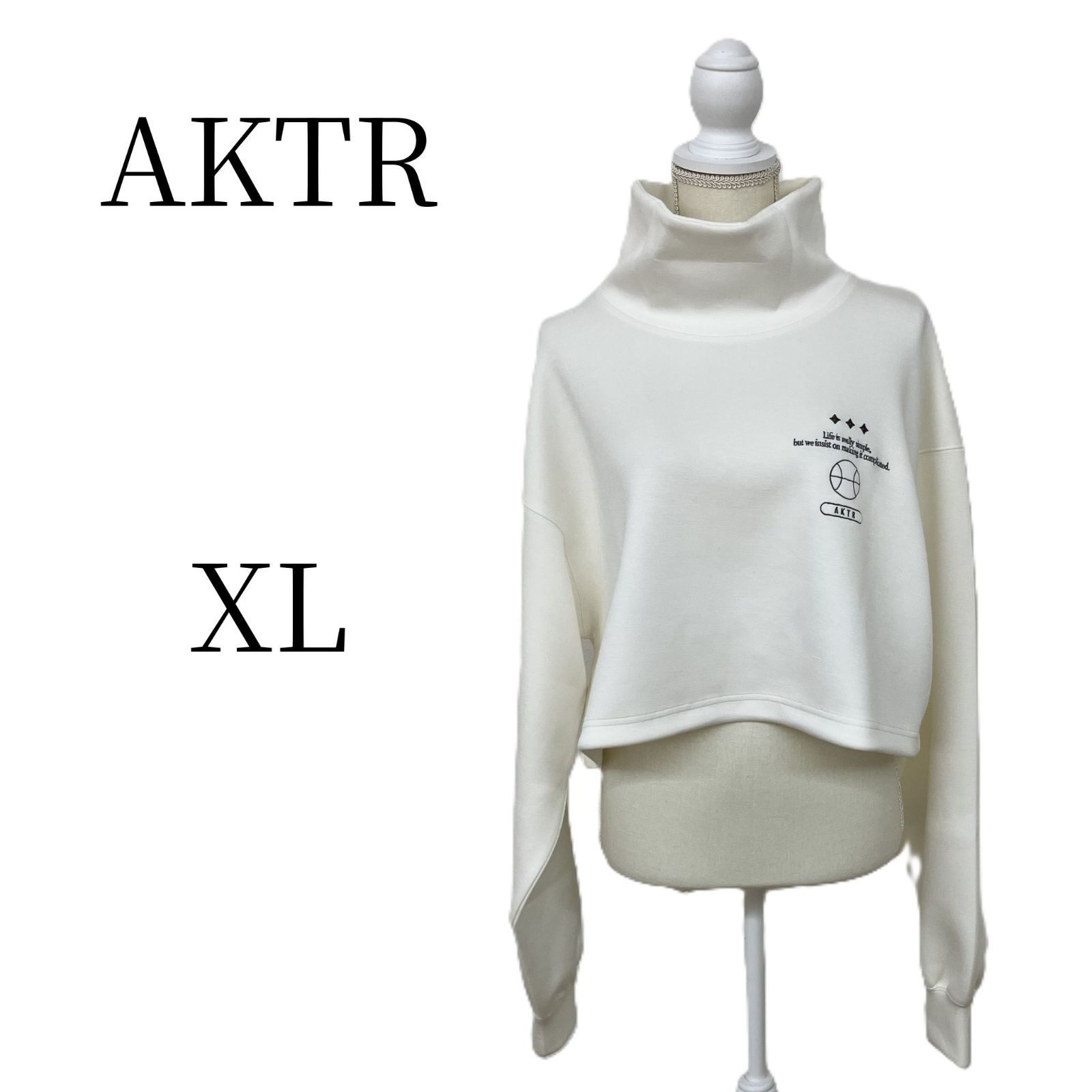 AKTR アクター クロップド スウェット トレーナー XL 白 ホワイト FEEL 