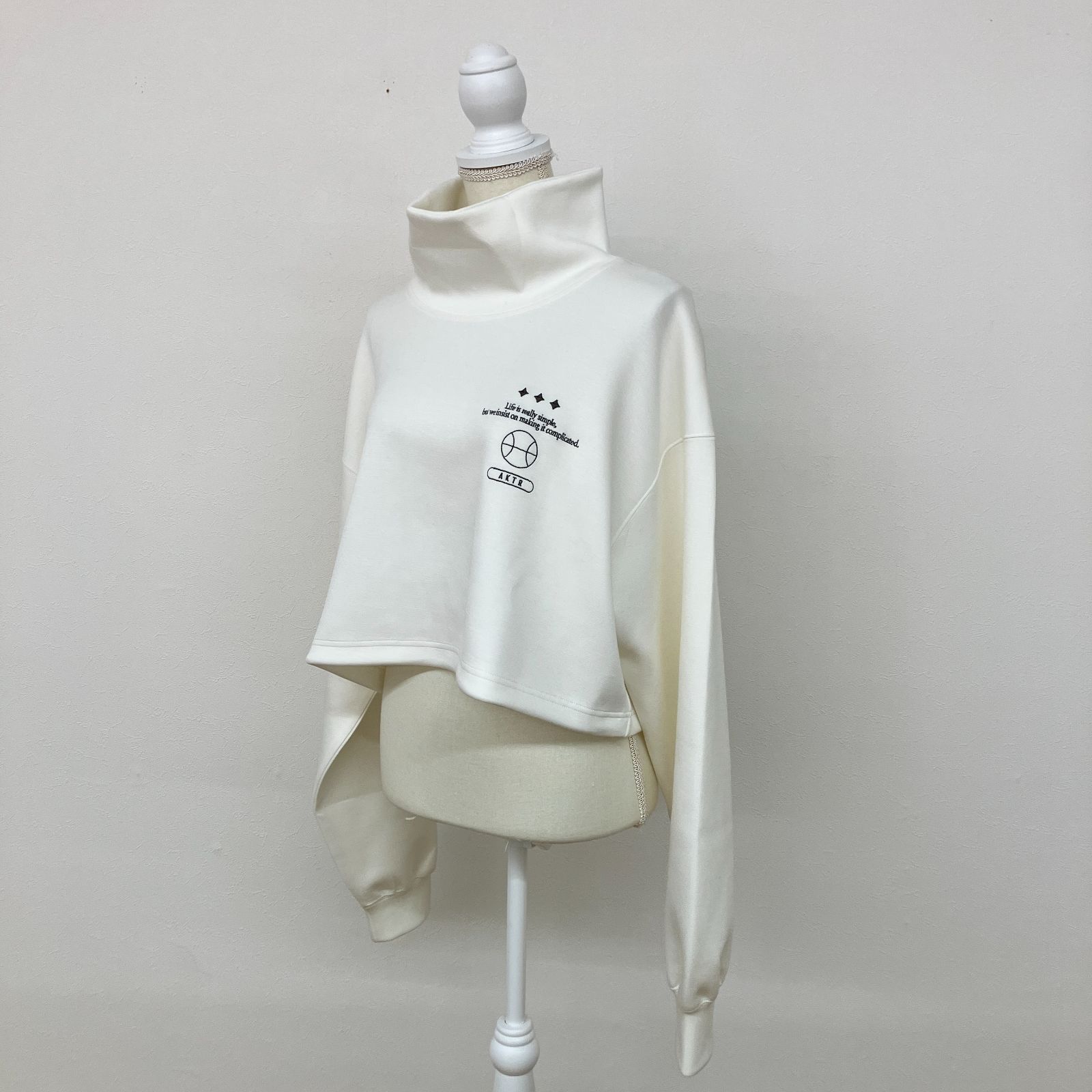 AKTR アクター クロップド スウェット トレーナー XL 白 ホワイト FEEL 