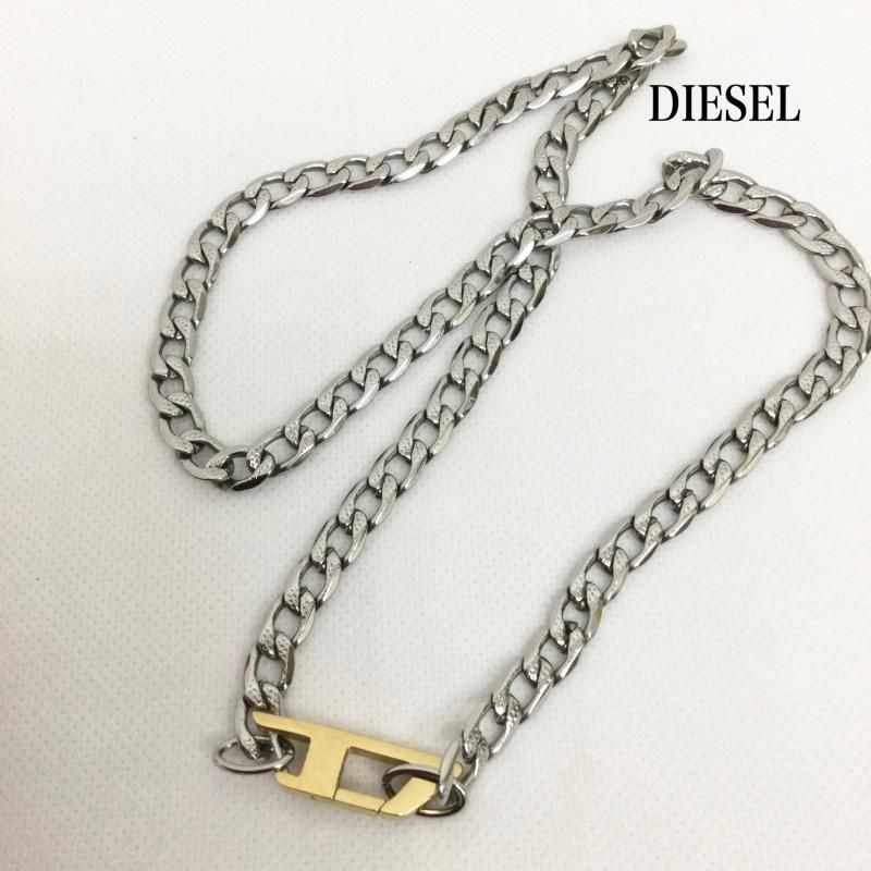 ディーゼル DIESEL ネックレス メンズ ディーゼル 喜平チェーン Dロゴ