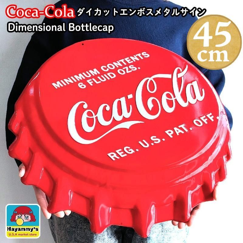ブリキ看板 ガレージ コカコーラ ボトルキャップ COCA-COLA アメリカン