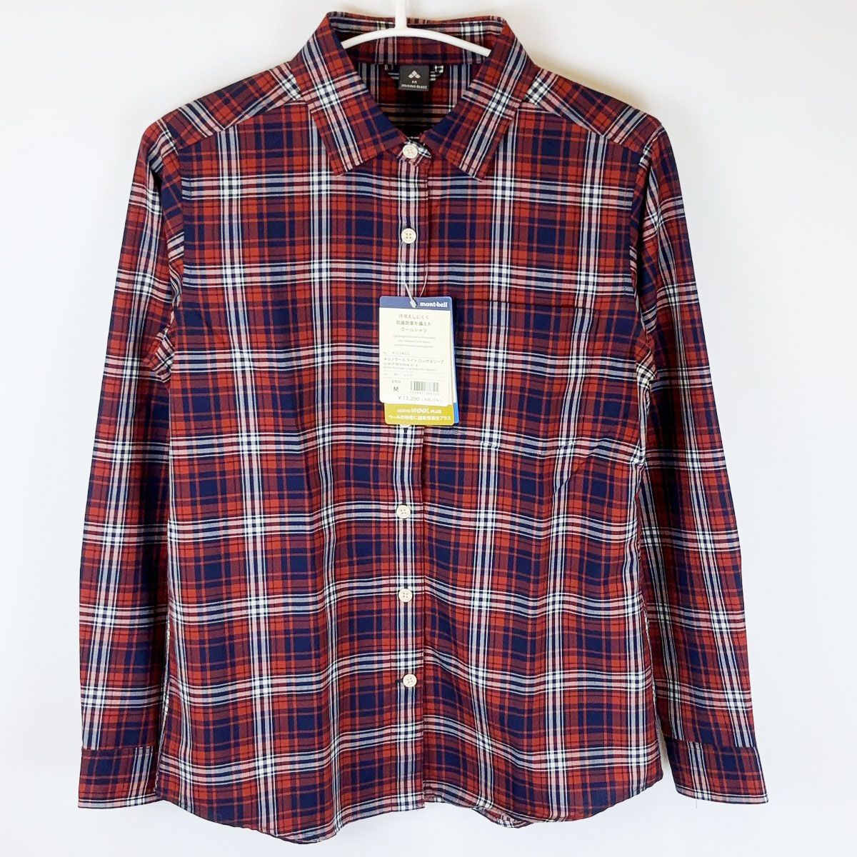 【中古・未使用品】モンベル メリノウール ライト ロングスリーブシャツ M レッド 1114622 レディース mont-bell 登山 トレッキング 未使用】モンベル メリノウール ライト ロングスリーブシャツ M レッド
