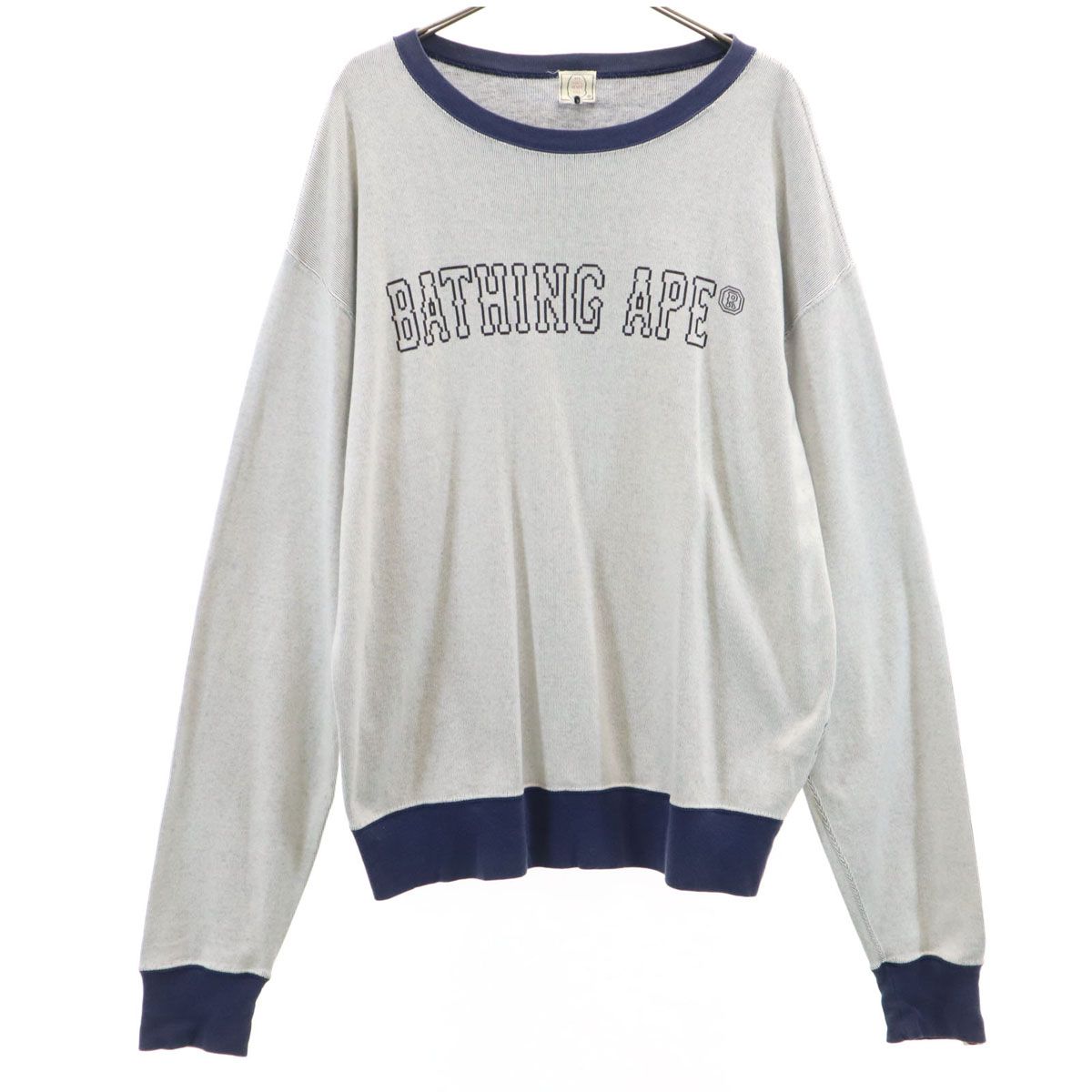 A BATHING APE アベイシングエイプ 日本製 長袖 トレーナー M グレー 