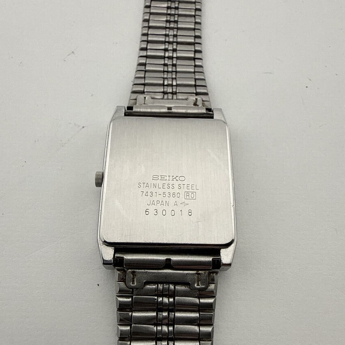 SEIKO 7431-5360 セイコー スクエア 黒文字盤 メンズ 腕時計 ジャンク