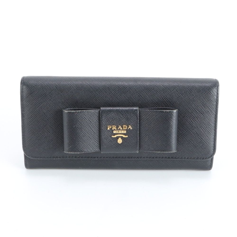 PRADA サフィアーノレザー リボン 三つ折り 財布 ウォレット 札入れ PRADA サフィアーノレザー リボン 三つ折り 財布 ウォレット 札入れ