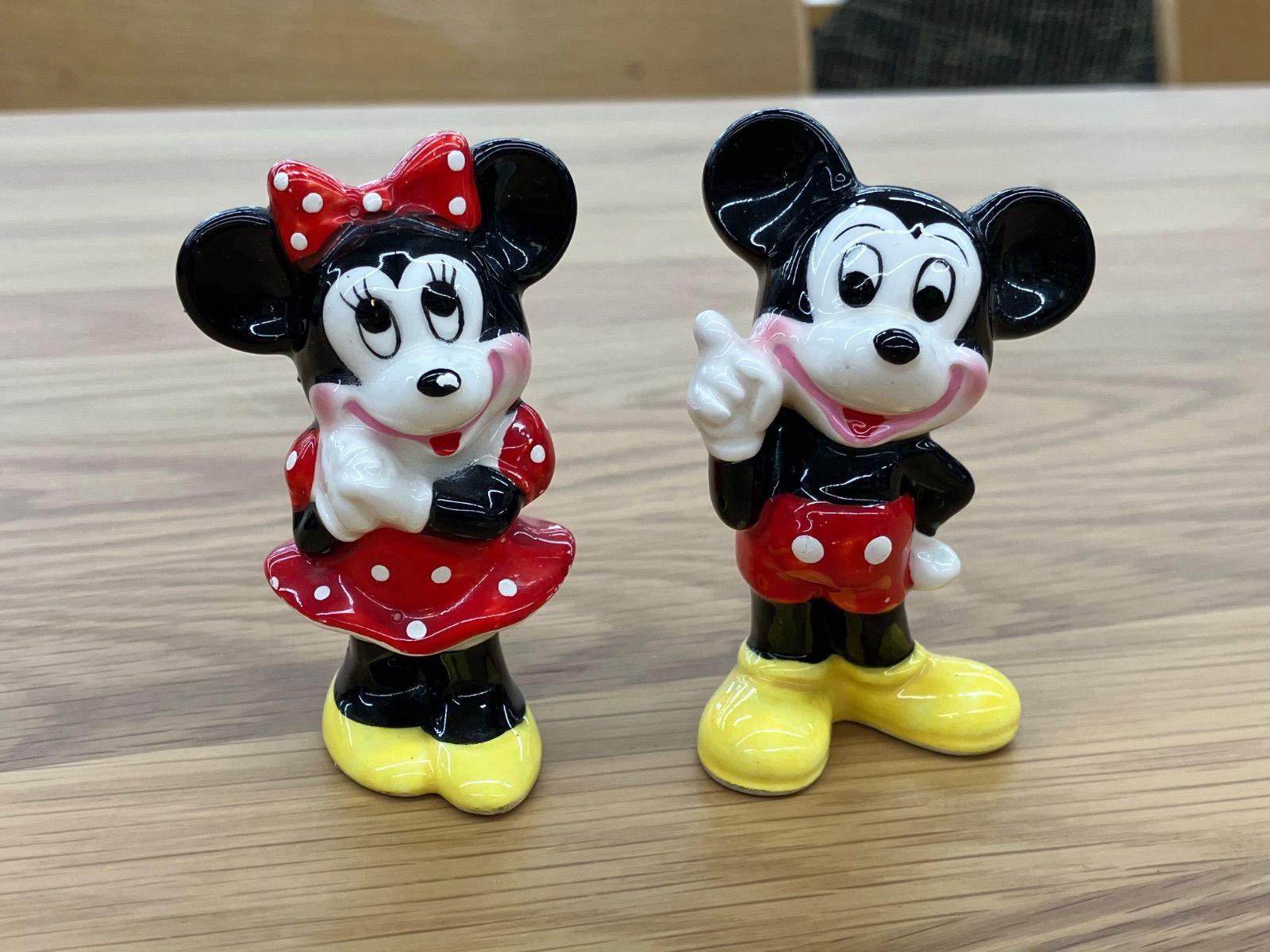 ミッキー ミニー ディズニー 置物 陶器 レトロ 2こセット - メルカリ