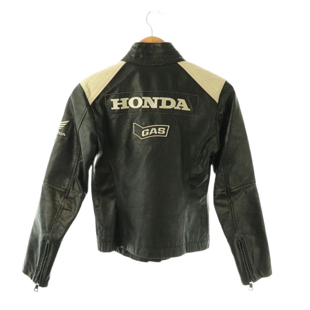 ガス GAS × HONDA RACING シングルライダースジャケット レザー S 黒