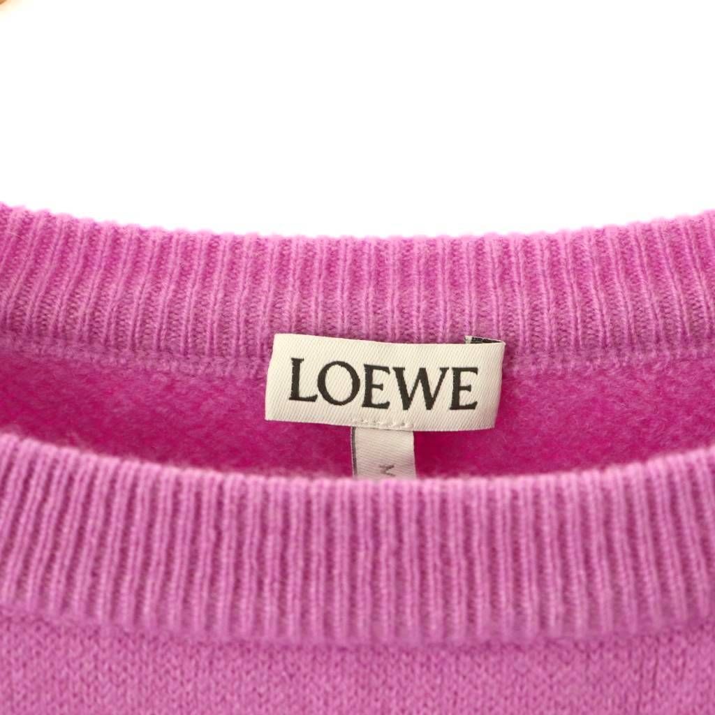 ロエベ アナグラム刺繍カシミヤクルーネックセーター ニット プルオーバー XS ロエベ LOEWE アナグラム刺繍カシミヤクルーネックセーター ニット
