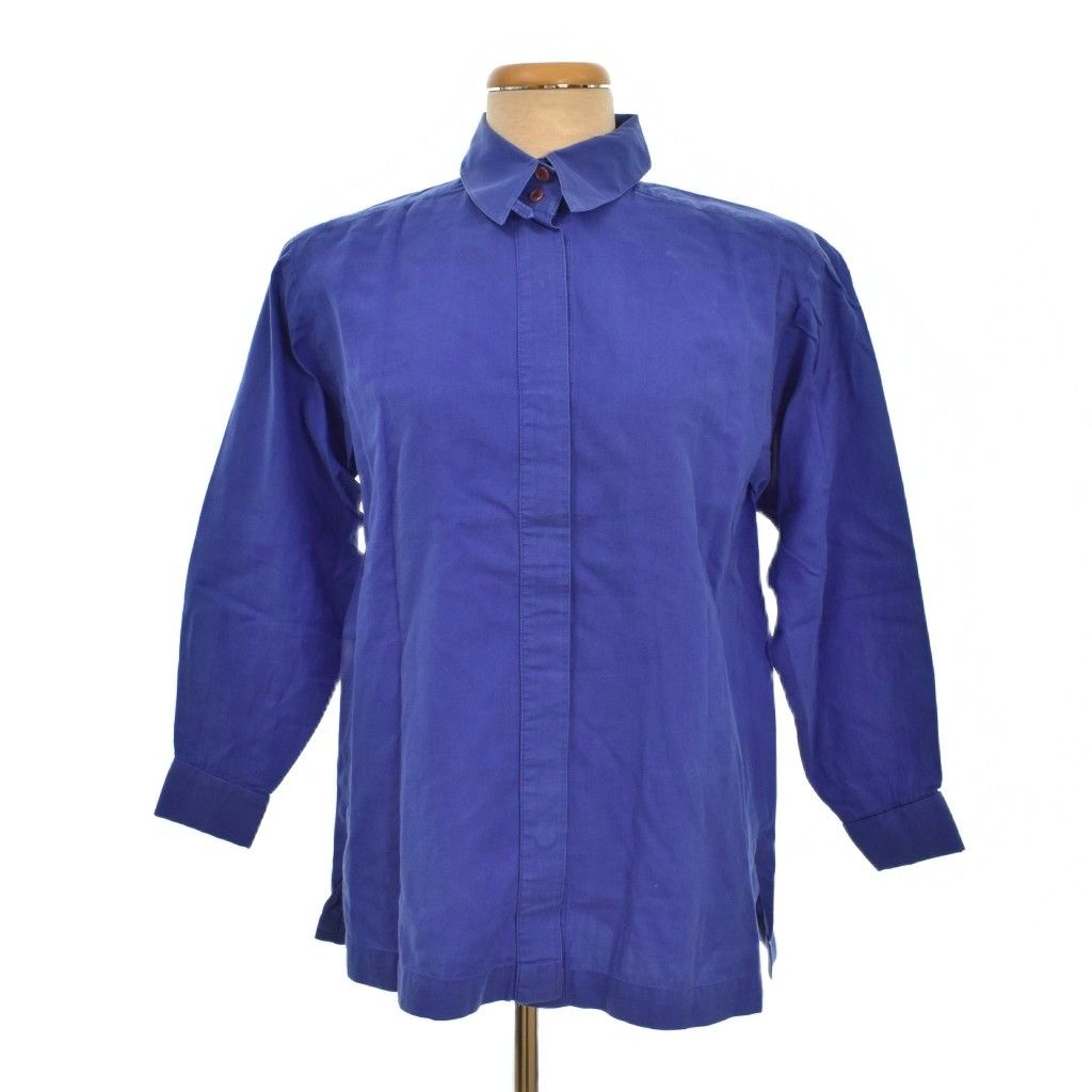 イッセイミヤケ ISSEY MIYAKE シャツ ブラウス 長袖 9 青 ブルー イッセイミヤケ ISSEY MIYAKE シャツ ブラウス 長袖 9 青 ブルー