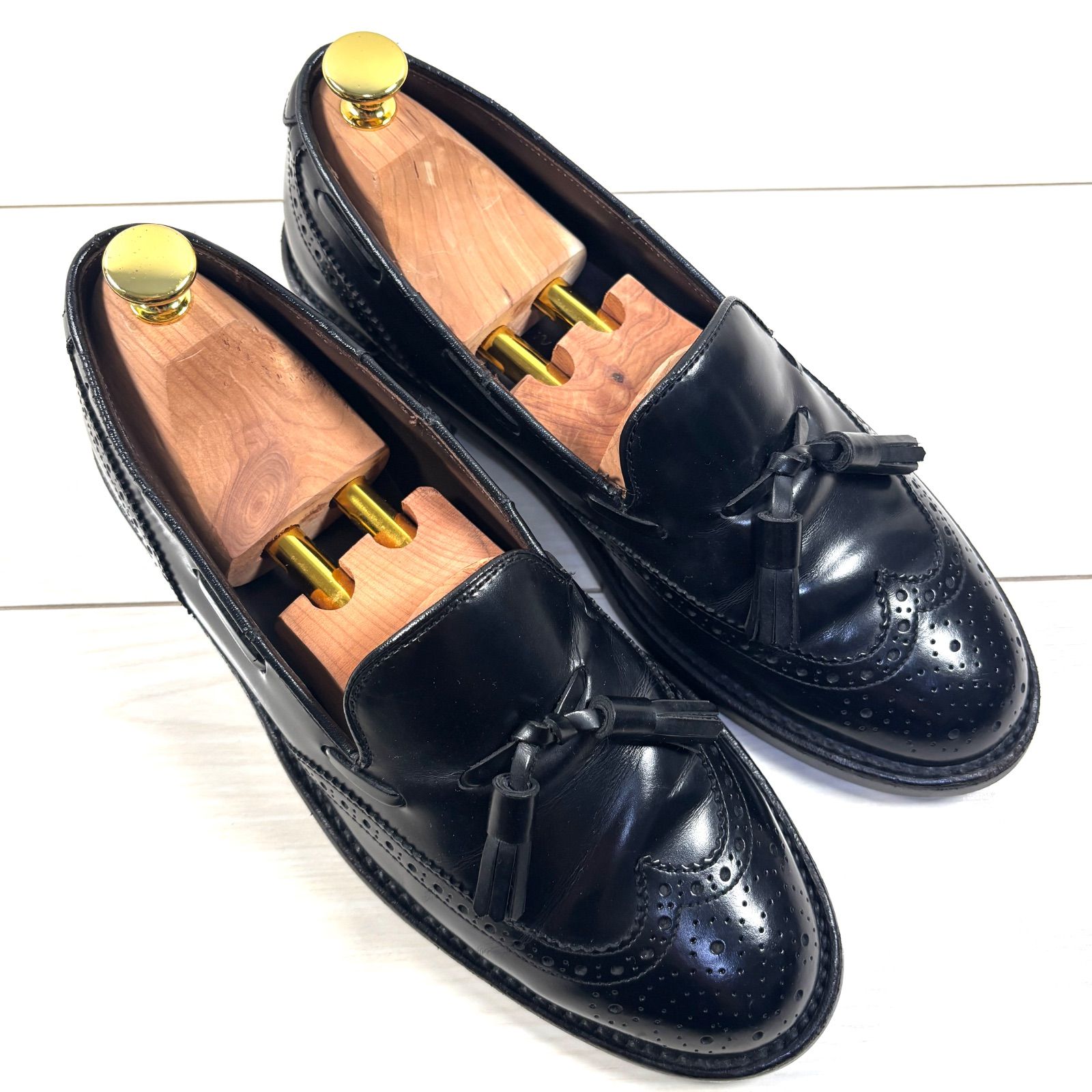 美品】リーガル REGAL タッセルローファー メダリオン ブラック VO88 