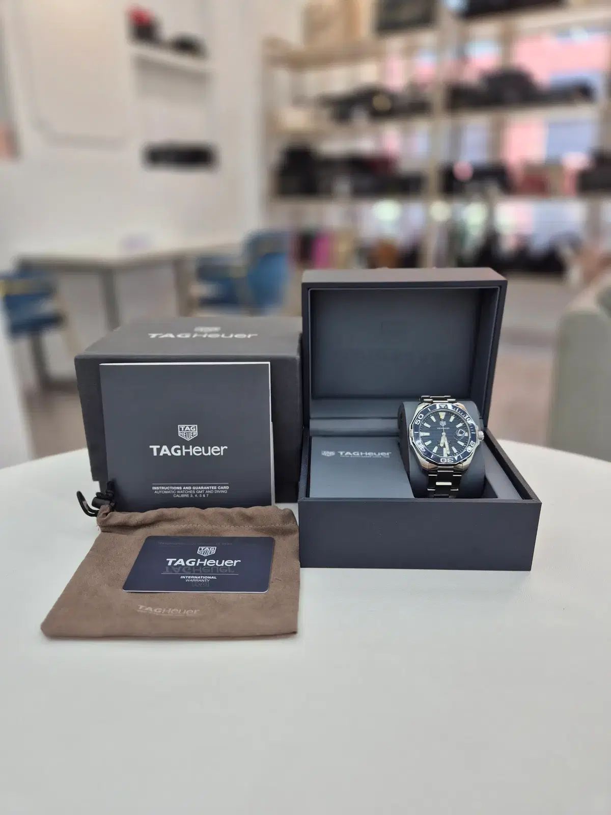  ブランド ラックスオール ウルサン店 タグ ホイヤー アクアレーサー プロフェッショナル 300 薄手ニット 自動巻き時計 腕時計(アナログ)