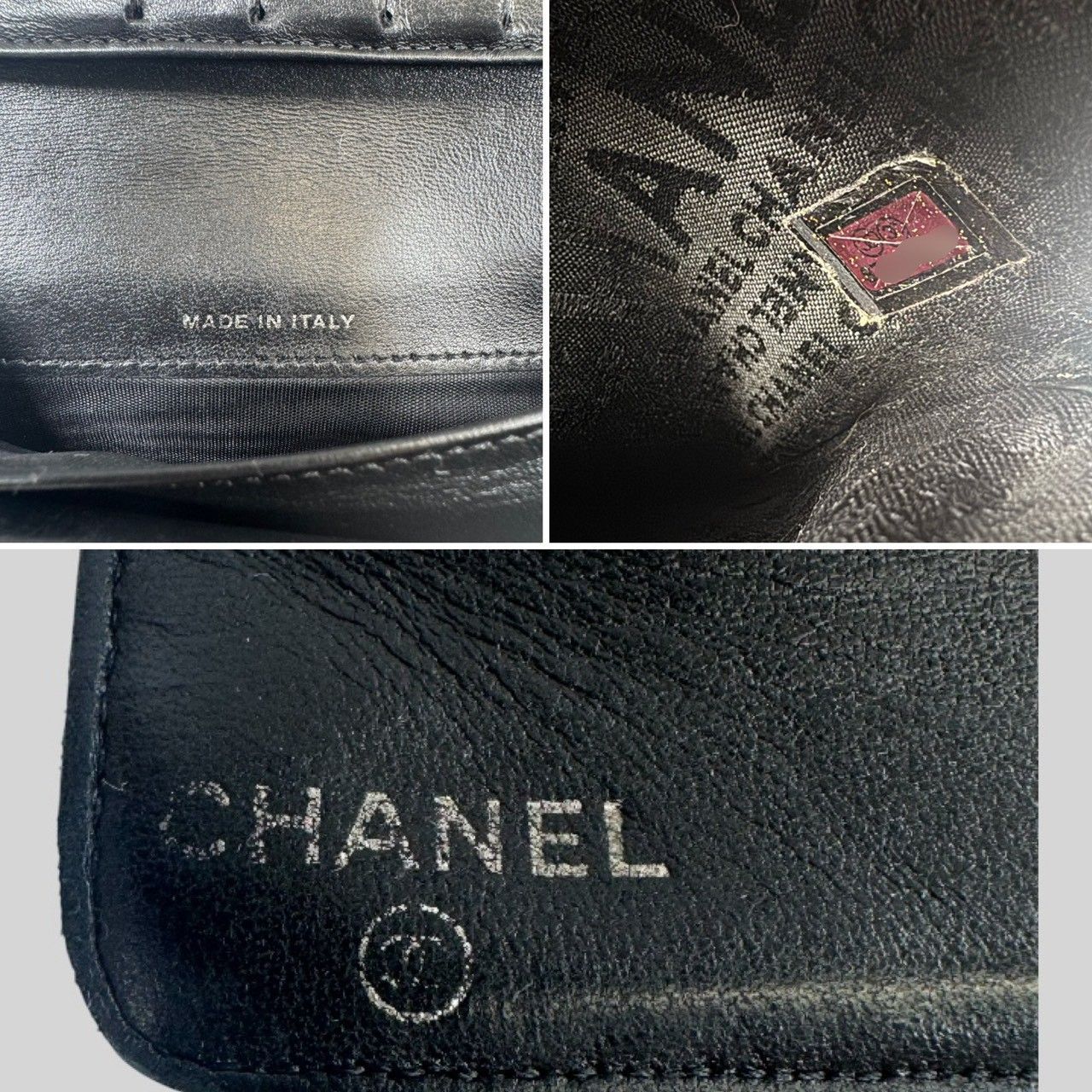 美品】CHANEL シャネル アイコンライン ラムスキン がま口 二つ折り 