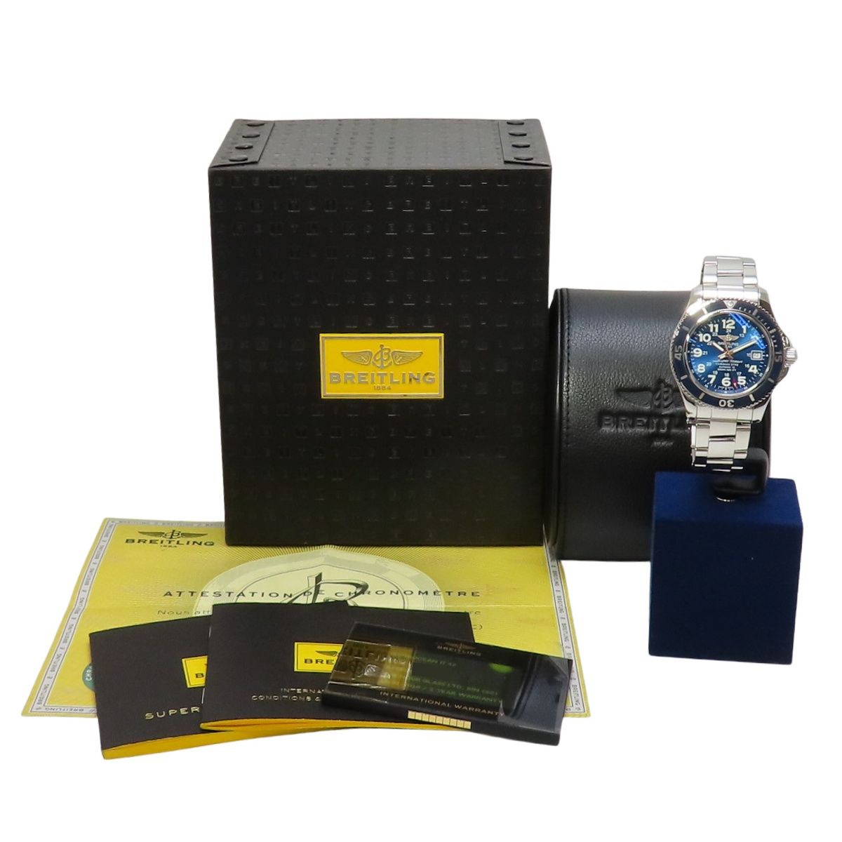  保証書付 ブライトリング スーパーオーシャン2 42 A17365D1 SS ブルー 自動巻き メンズ 40101838853 アラモード ビジネスカジュアル 自動巻き時計 腕時計(アナログ)