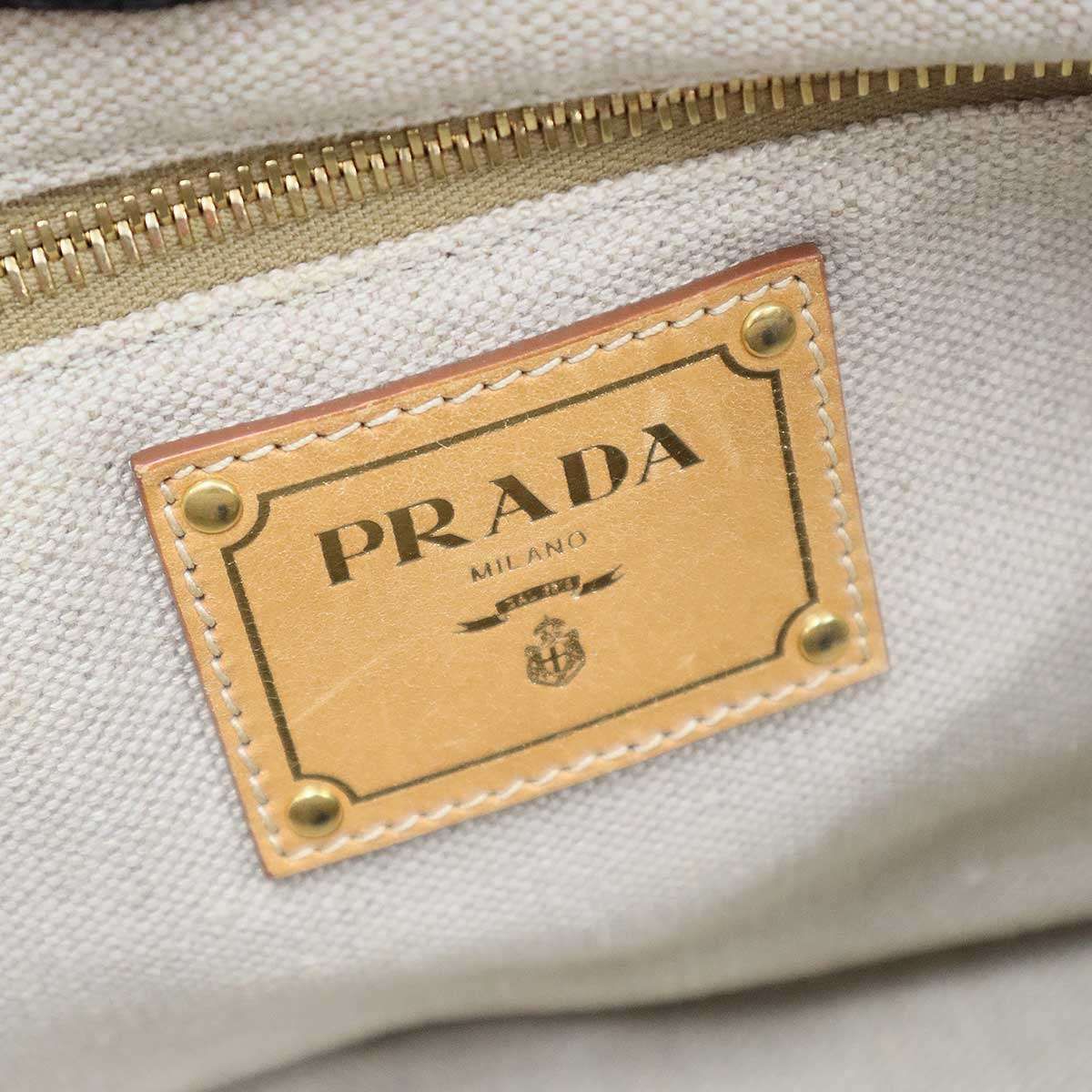 PRADA プラダ カナパ ボーダーキャンバストートバッグ B1872B レッド 