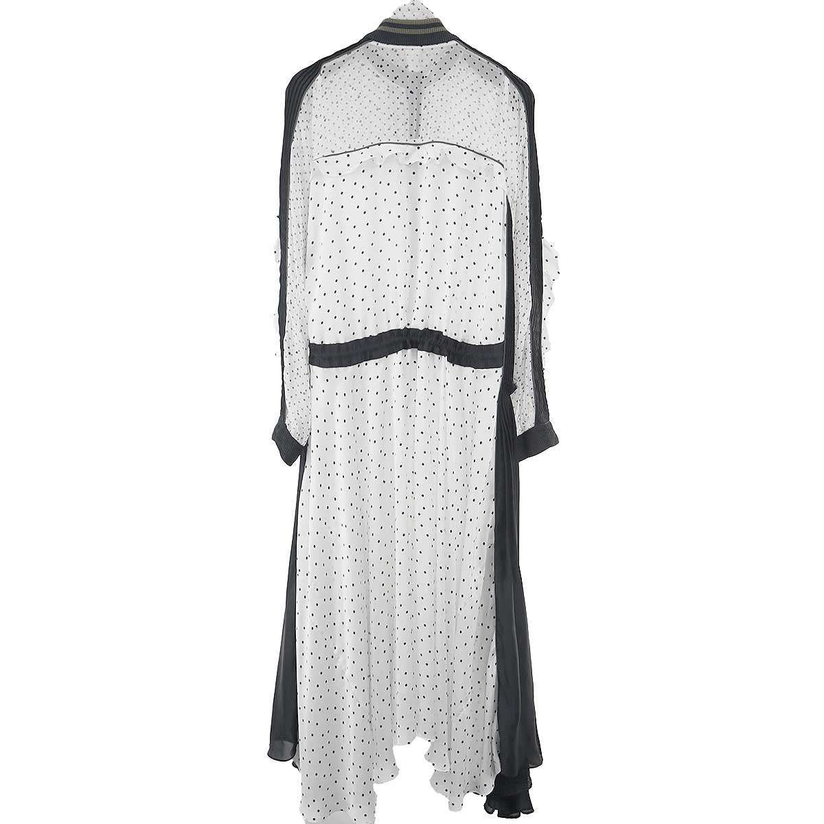 sacai サカイ 19SS ポルカドットプリーツシフォンワンピース 19-04317 