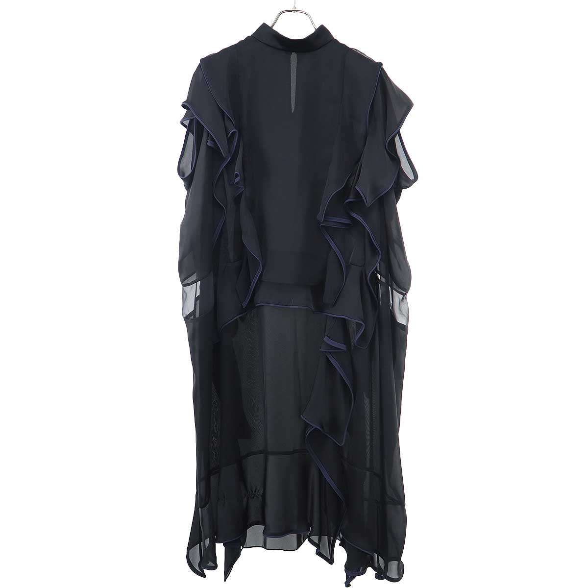 sacai サカイ 20SS ドレープシアーワンピース 20-05310 ブラック sacai サカイ 20SS ドレープシアーワンピース 20-05310 ブラック