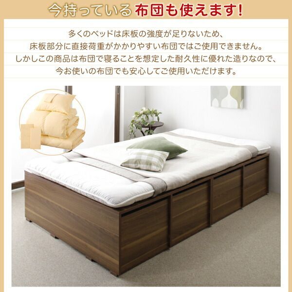 ベッド 収納付きベッド フィッツ マットレス付き 収納 収納付 収納ベッド 大容量 収納ボックス 引き出し 布団 敷き布団 おしゃれ 薄型プレミアムポケットコイルマットレス付 引出し2杯 ロー