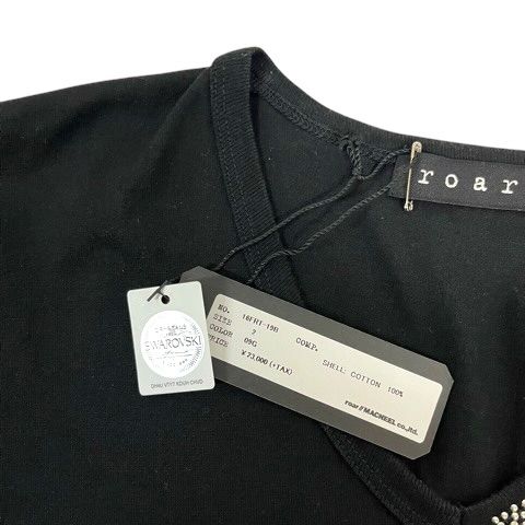 ロアー roar Tシャツ ロンT Vネック コットン ラインストーン 長袖 2