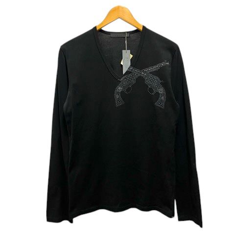 ロアー roar Tシャツ ロンT Vネック コットン スタッズ 長袖 2 黒