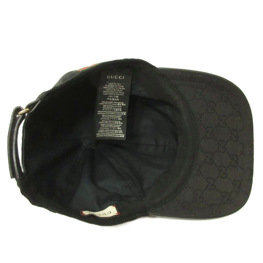 グッチ GUCCI GG ベースボールキャップ キャンバス シェリーライン 黒 