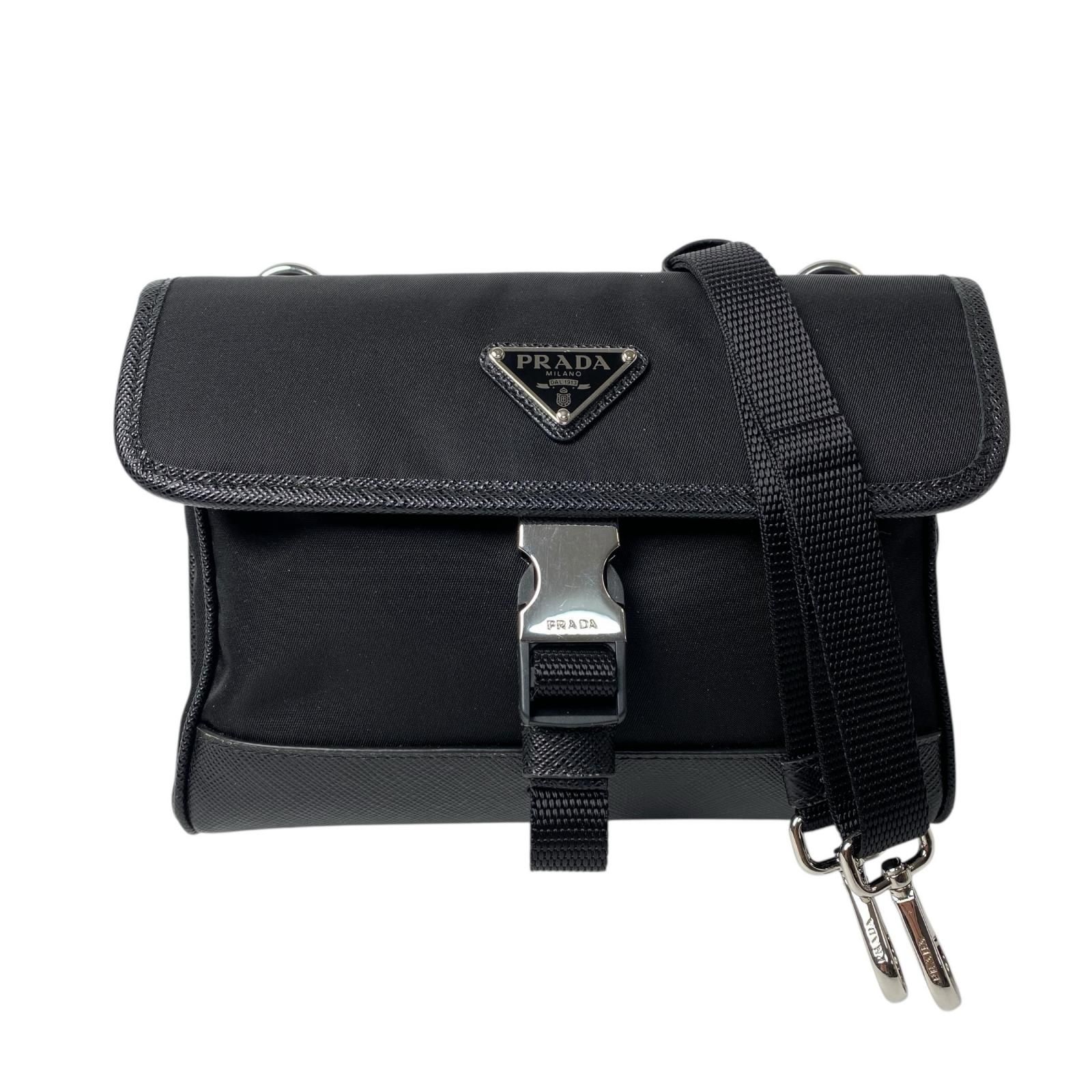 プラダ PRADA ミニショルダーバッグ ナイロン サフィアーノ レザー 