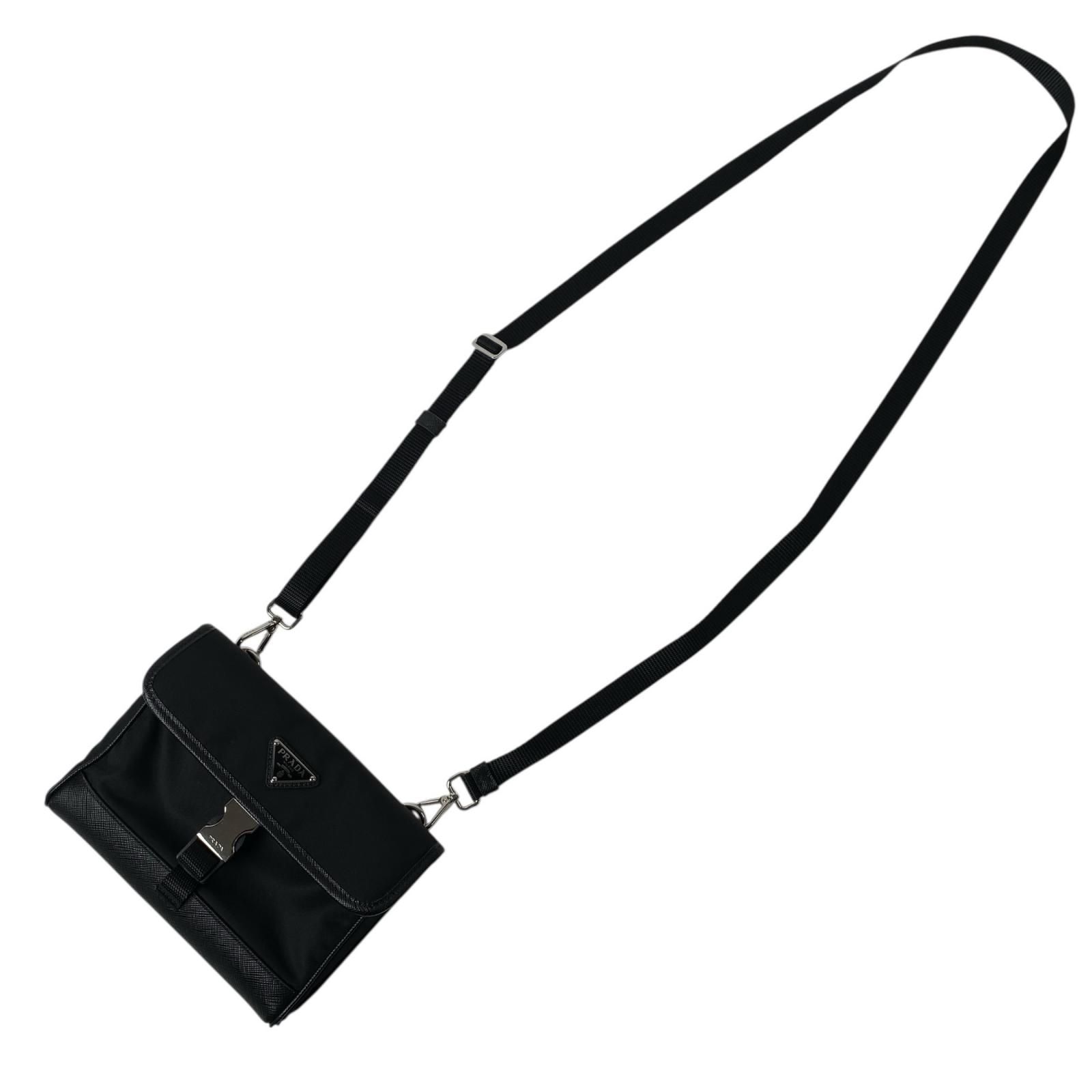 プラダ PRADA ミニショルダーバッグ ナイロン サフィアーノ レザー 