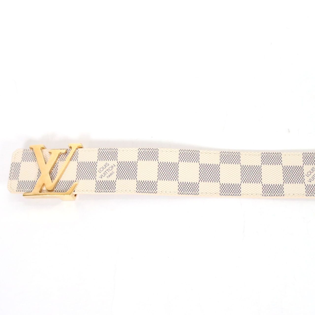 【中古B】メンズ90/36 ルイヴィトン ベルト サンチュール LV イニシャル 40MM ダミエ アズール LOUIS VUITTON M9609 箱付 送料無料 LOUIS VUITTON - 【中古B】メンズ90/36 ルイヴィトン ベルト サン