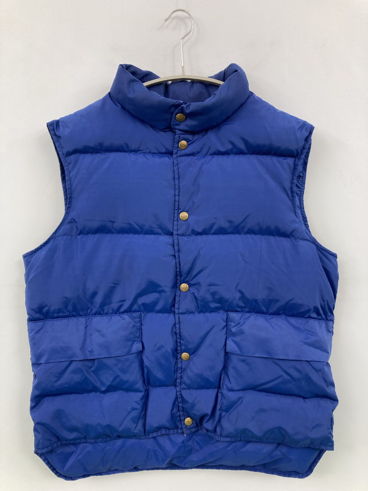 wool rich ウールリッチ ダウンベスト M ブルー ナイロン 無地 フード 