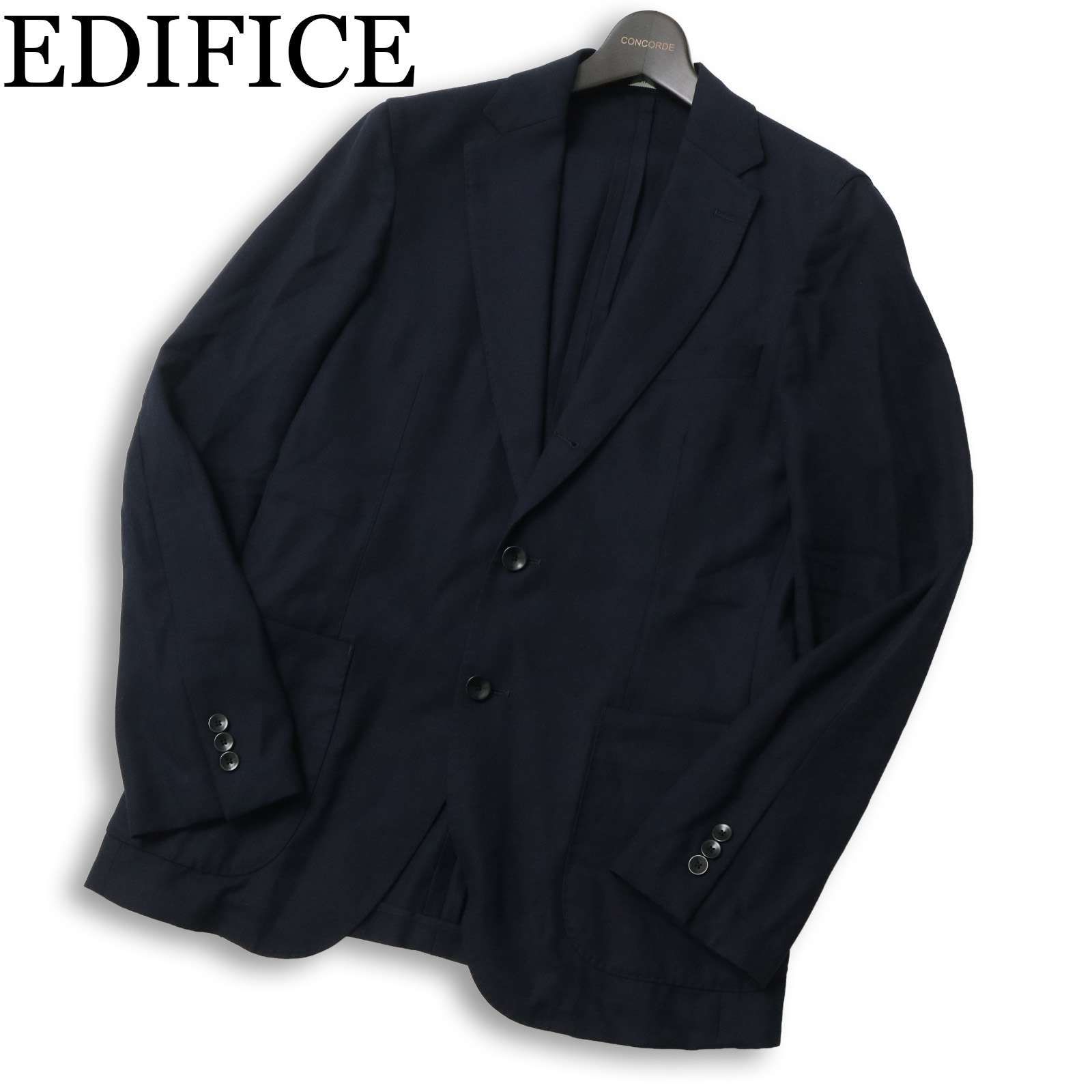 【極美品】EDIFICE テーラードジャケット アンコンジャケット 春 背抜き EDIFICE エディフィス 春夏☆ アンコン 背抜き テーラード ジャケット