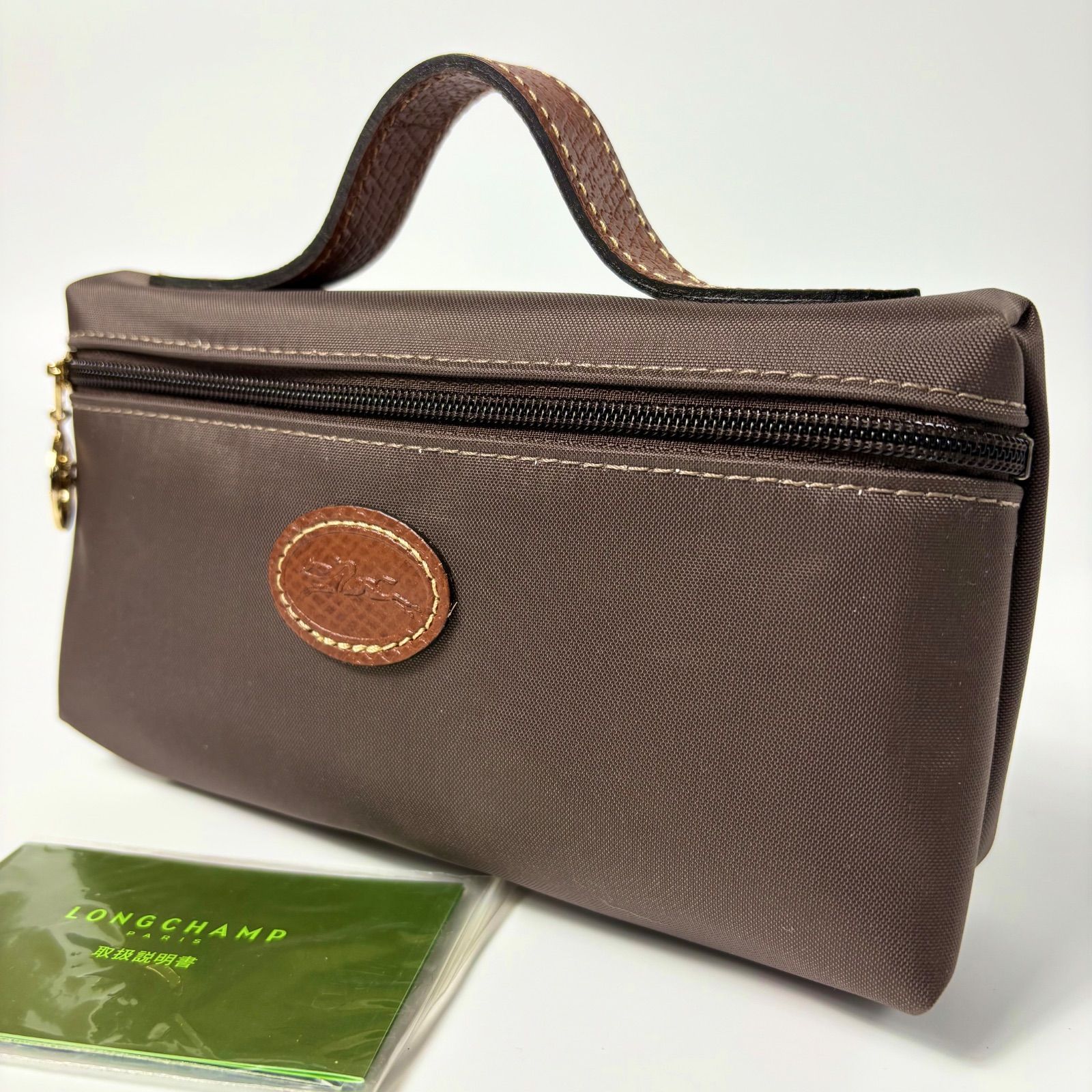 極美品】ロンシャン LONGCHAMP ル・プリアージュ ハンドル付きポーチ 