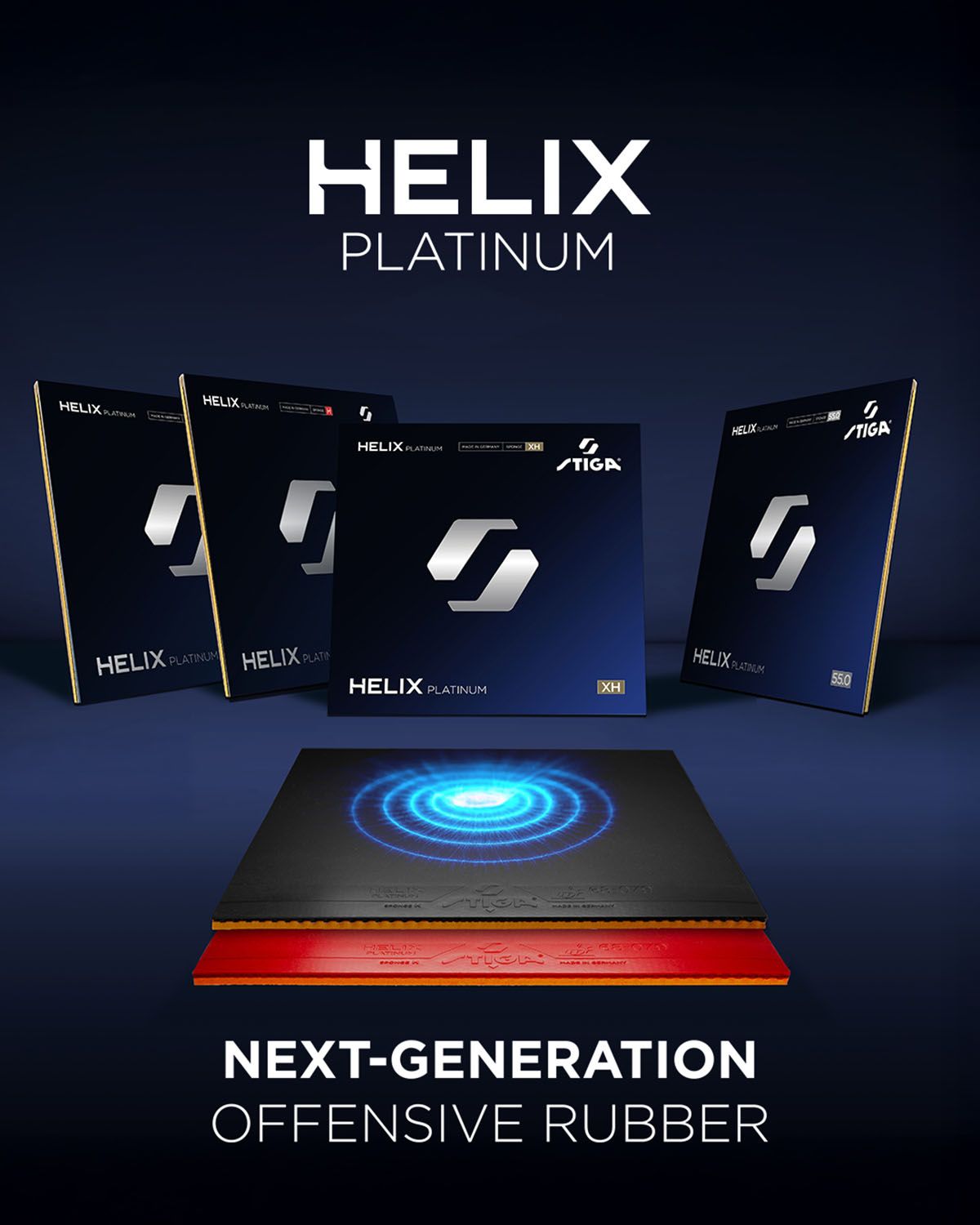  スティガ STIGA 卓球 ヘリックス プラチナ 55 黒 2.2 1712300122 ブラック 卓球ラケット ラケット 卓球
