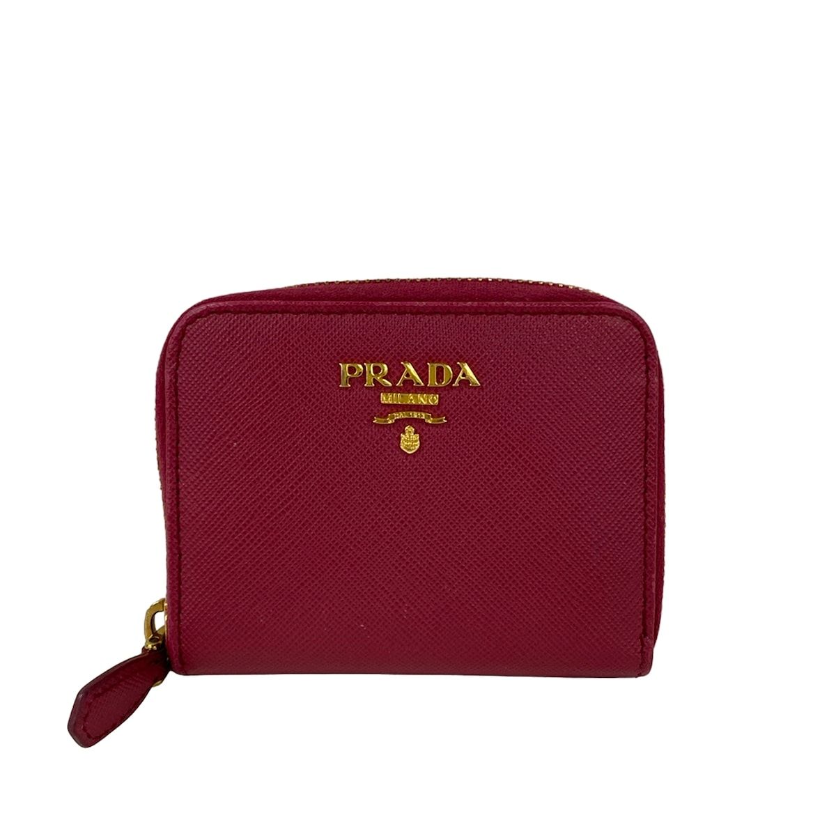 PRADA(プラダ) コインケース - ピンク×ゴールド ラウンドファスナー 